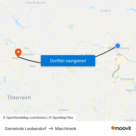Gemeinde Leobendorf to Marchtrenk map