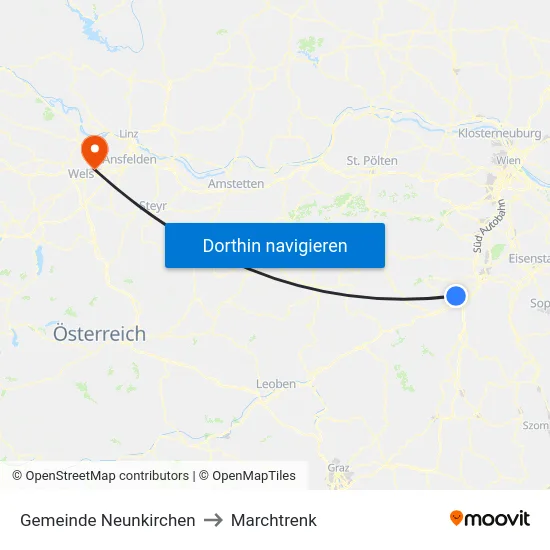 Gemeinde Neunkirchen to Marchtrenk map