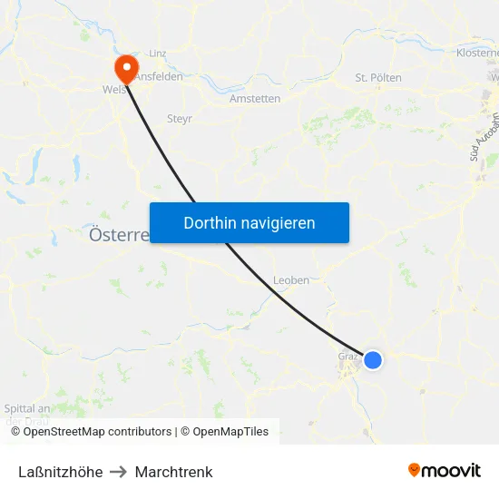 Laßnitzhöhe to Marchtrenk map