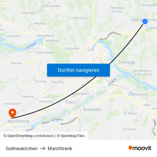 Gallneukirchen to Marchtrenk map