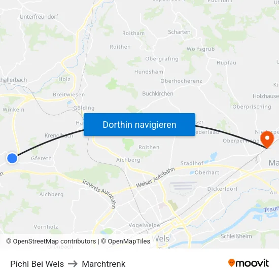 Pichl Bei Wels to Marchtrenk map