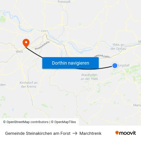 Gemeinde Steinakirchen am Forst to Marchtrenk map