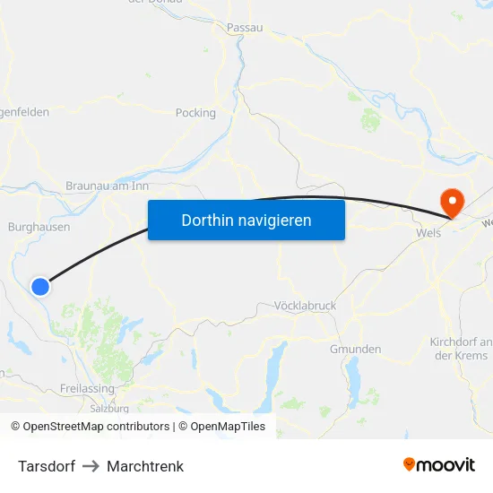 Tarsdorf to Marchtrenk map