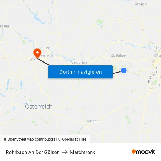 Rohrbach An Der Gölsen to Marchtrenk map