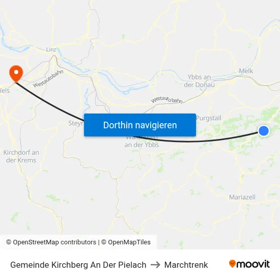 Gemeinde Kirchberg An Der Pielach to Marchtrenk map