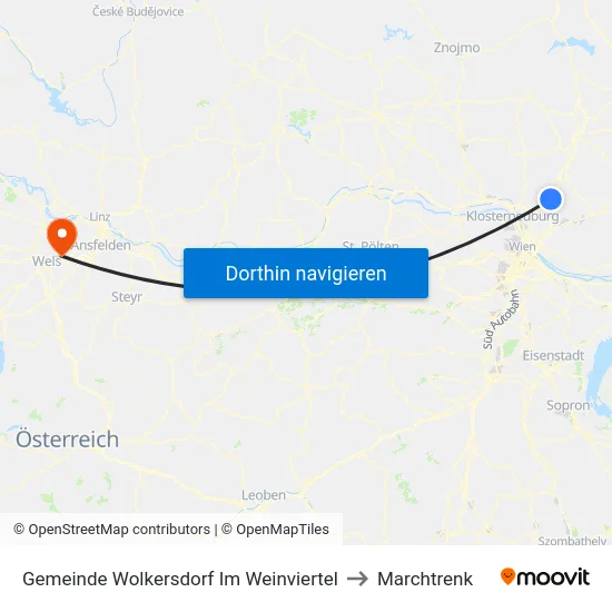Gemeinde Wolkersdorf Im Weinviertel to Marchtrenk map
