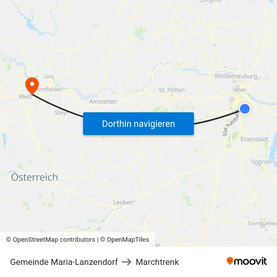 Gemeinde Maria-Lanzendorf to Marchtrenk map