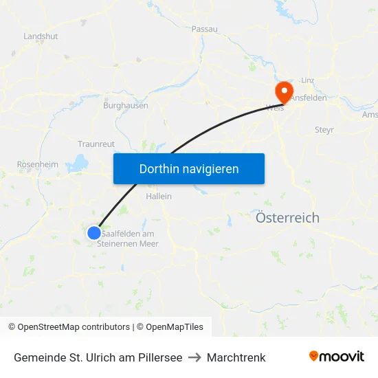 Gemeinde St. Ulrich am Pillersee to Marchtrenk map