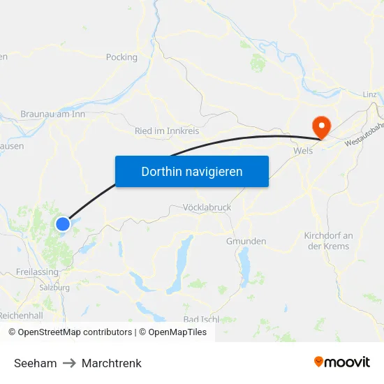 Seeham to Marchtrenk map