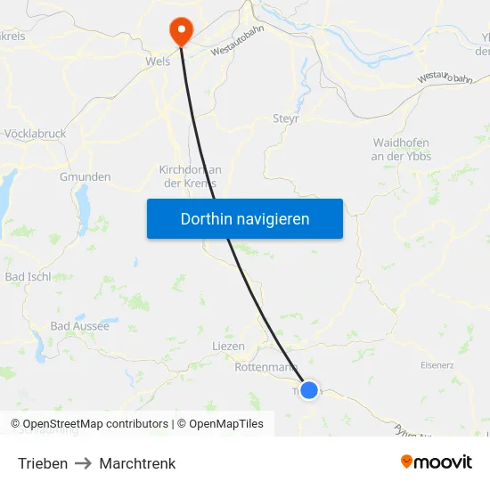 Trieben to Marchtrenk map