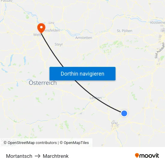 Mortantsch to Marchtrenk map