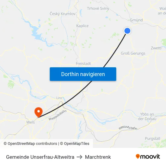 Gemeinde Unserfrau-Altweitra to Marchtrenk map