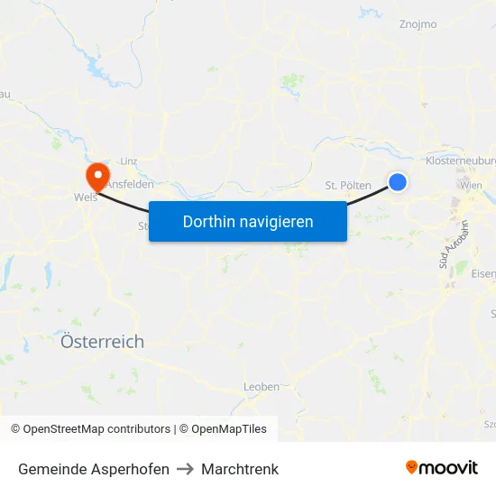 Gemeinde Asperhofen to Marchtrenk map