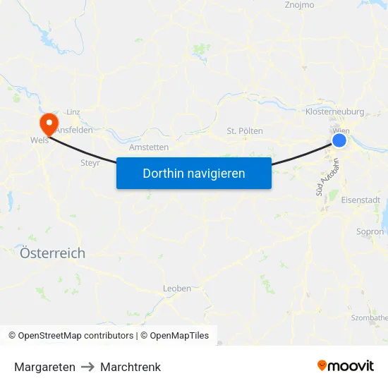 Margareten to Marchtrenk map