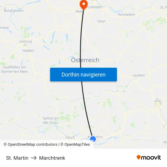 St. Martin to Marchtrenk map