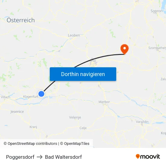 Poggersdorf to Bad Waltersdorf map