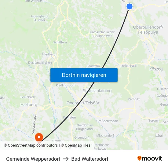 Gemeinde Weppersdorf to Bad Waltersdorf map
