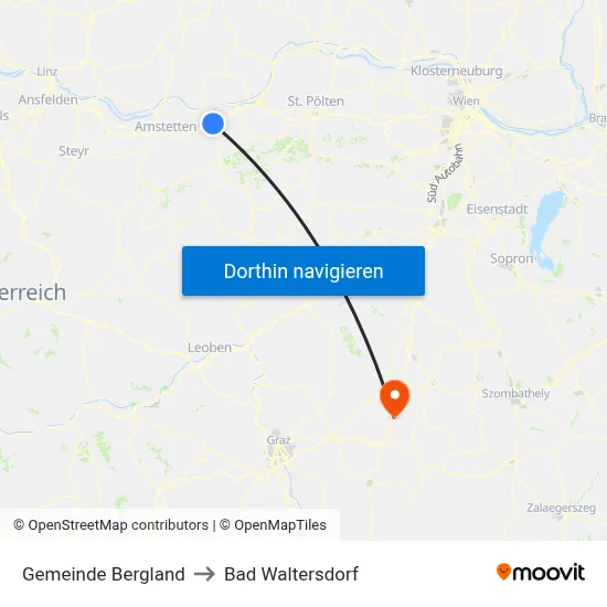 Gemeinde Bergland to Bad Waltersdorf map