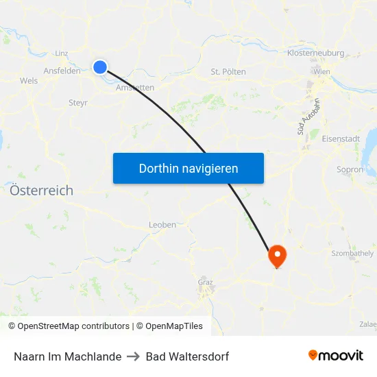 Naarn Im Machlande to Bad Waltersdorf map