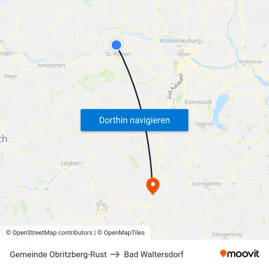 Gemeinde Obritzberg-Rust to Bad Waltersdorf map