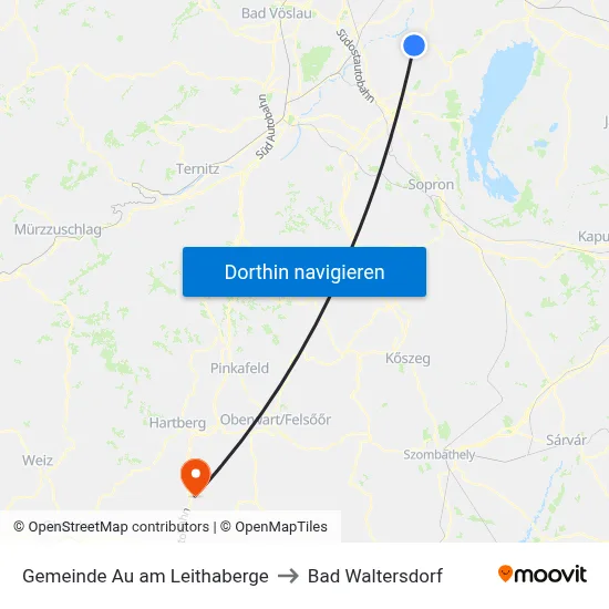 Gemeinde Au am Leithaberge to Bad Waltersdorf map