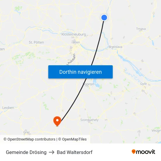Gemeinde Drösing to Bad Waltersdorf map