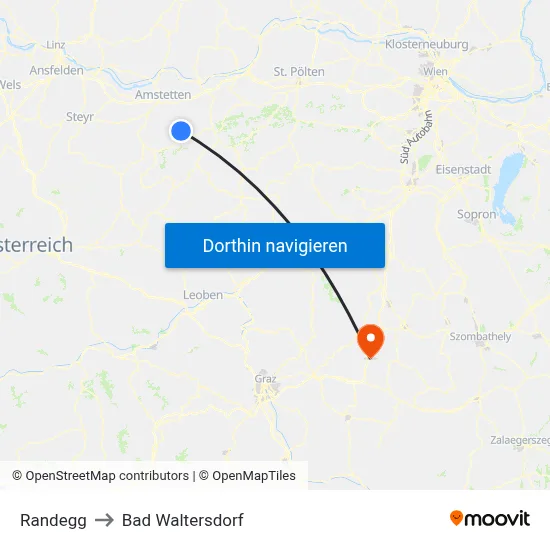 Randegg to Bad Waltersdorf map