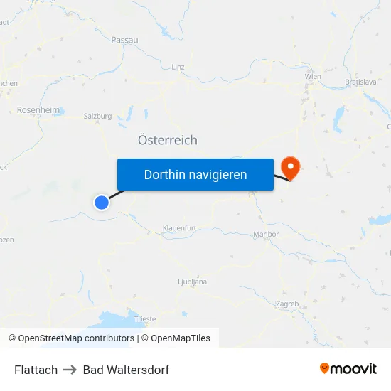 Flattach to Bad Waltersdorf map