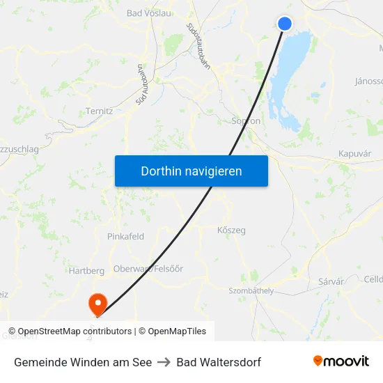 Gemeinde Winden am See to Bad Waltersdorf map