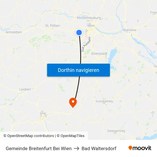 Gemeinde Breitenfurt Bei Wien to Bad Waltersdorf map
