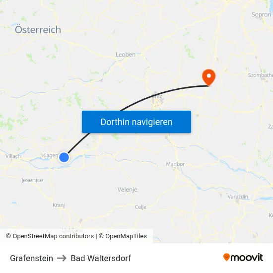 Grafenstein to Bad Waltersdorf map