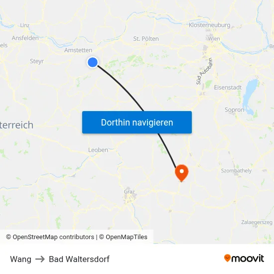 Wang to Bad Waltersdorf map