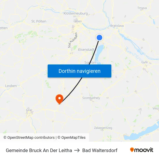 Gemeinde Bruck An Der Leitha to Bad Waltersdorf map