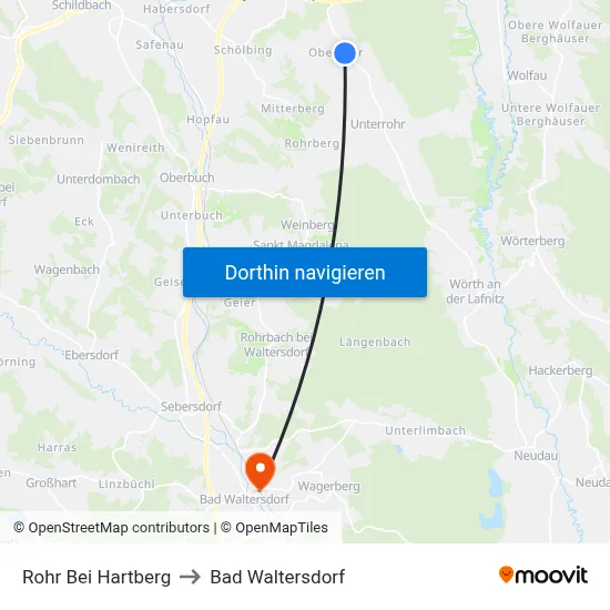Rohr Bei Hartberg to Bad Waltersdorf map