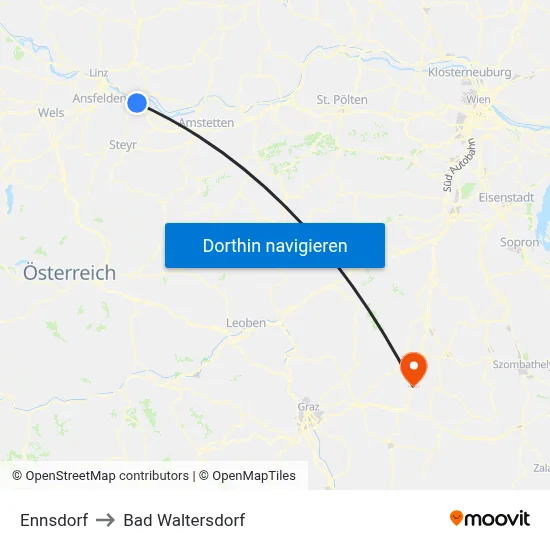 Ennsdorf to Bad Waltersdorf map