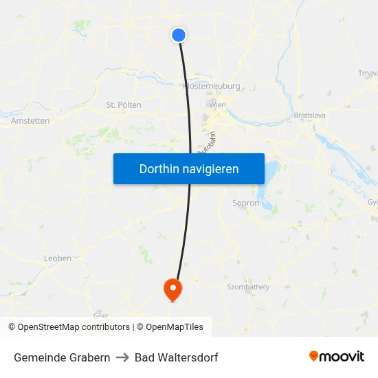 Gemeinde Grabern to Bad Waltersdorf map