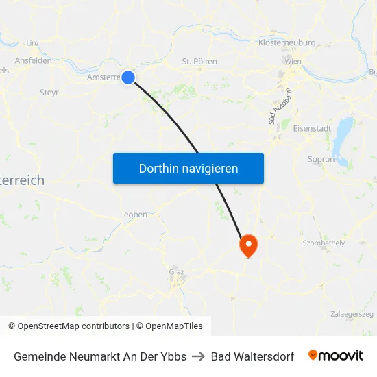 Gemeinde Neumarkt An Der Ybbs to Bad Waltersdorf map