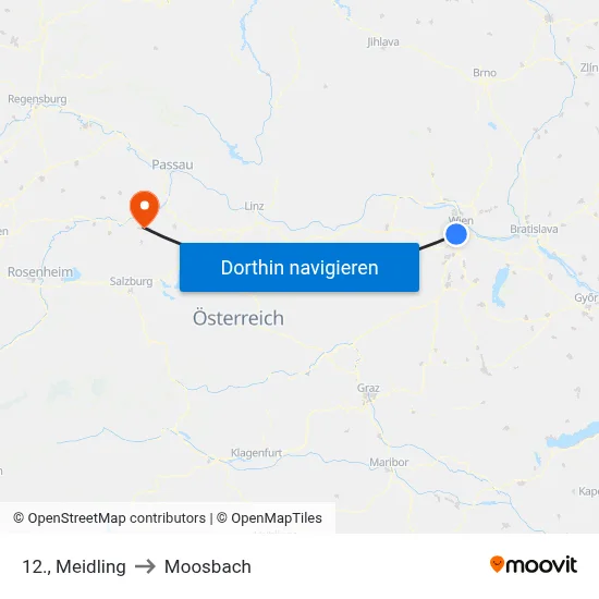 12., Meidling to Moosbach map
