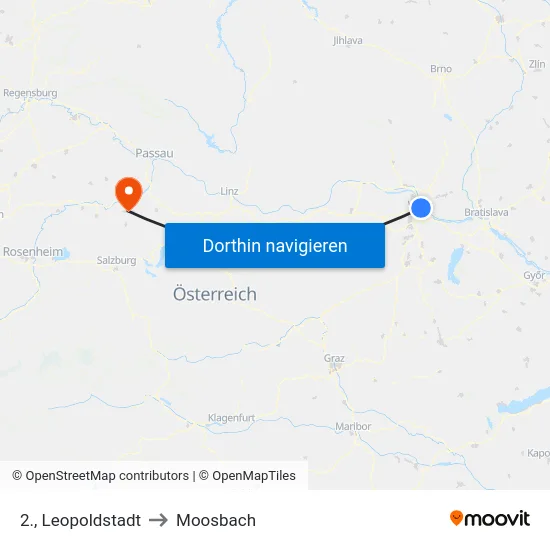 2., Leopoldstadt to Moosbach map