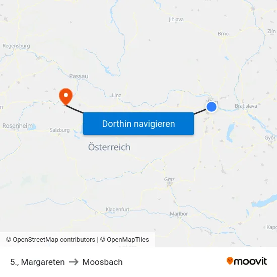 5., Margareten to Moosbach map