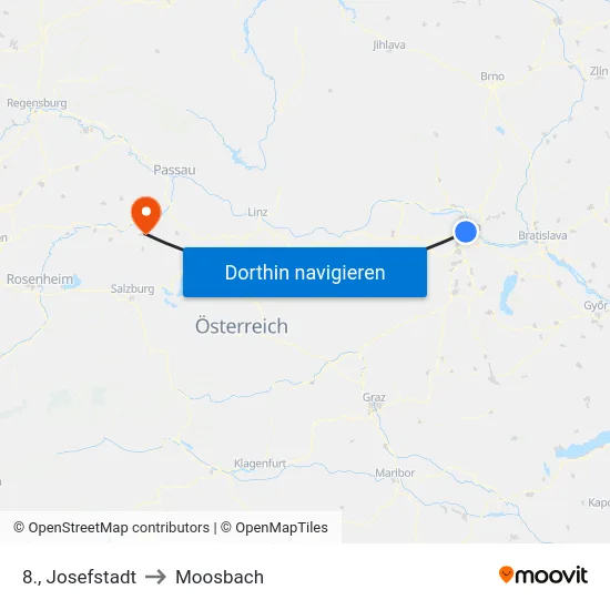8., Josefstadt to Moosbach map