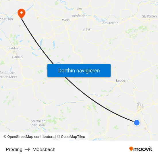 Preding to Moosbach map