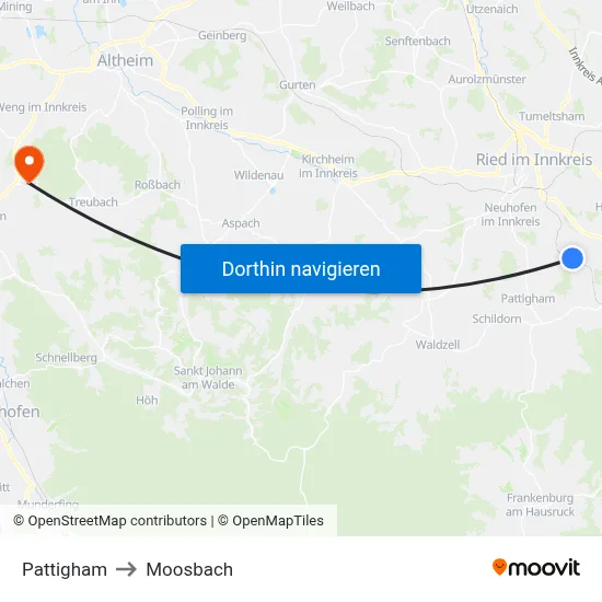 Pattigham to Moosbach map