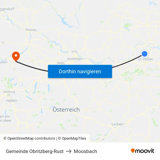 Gemeinde Obritzberg-Rust to Moosbach map