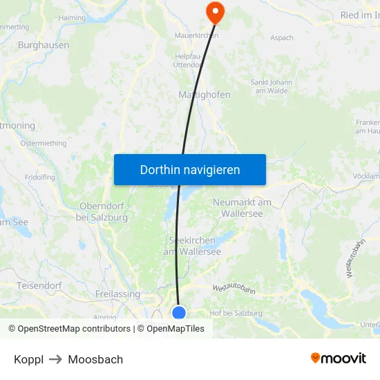 Koppl to Moosbach map
