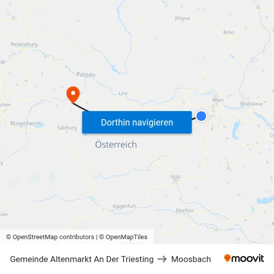 Gemeinde Altenmarkt An Der Triesting to Moosbach map