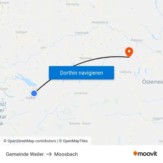 Gemeinde Weiler to Moosbach map