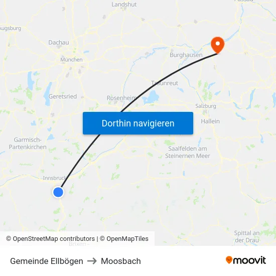Gemeinde Ellbögen to Moosbach map