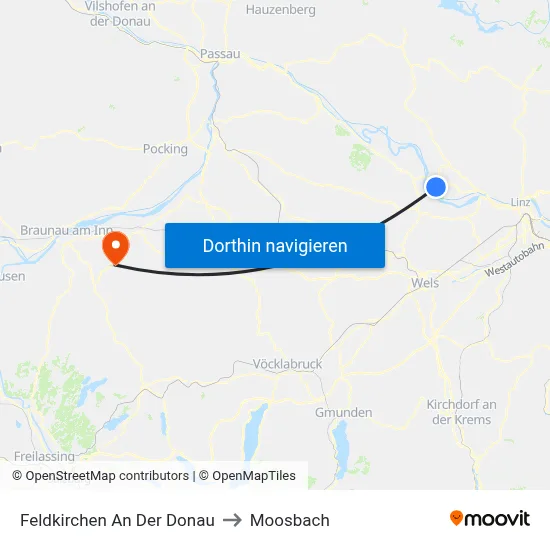 Feldkirchen An Der Donau to Moosbach map