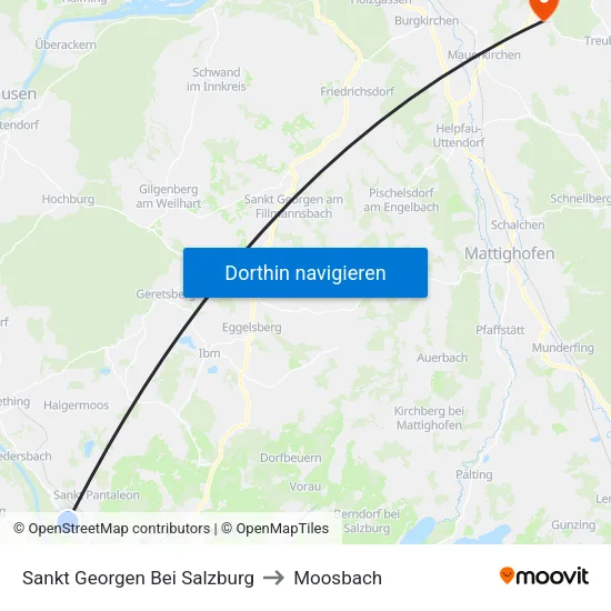 Sankt Georgen Bei Salzburg to Moosbach map